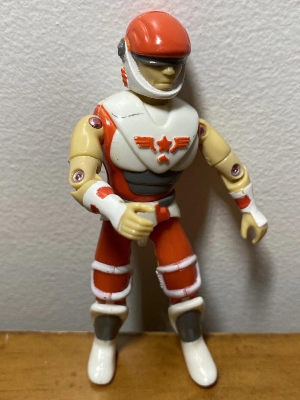 Vintage 1992 Lanard Corps Brick Wall 3.75” Action Figure Red Helmet Posable
